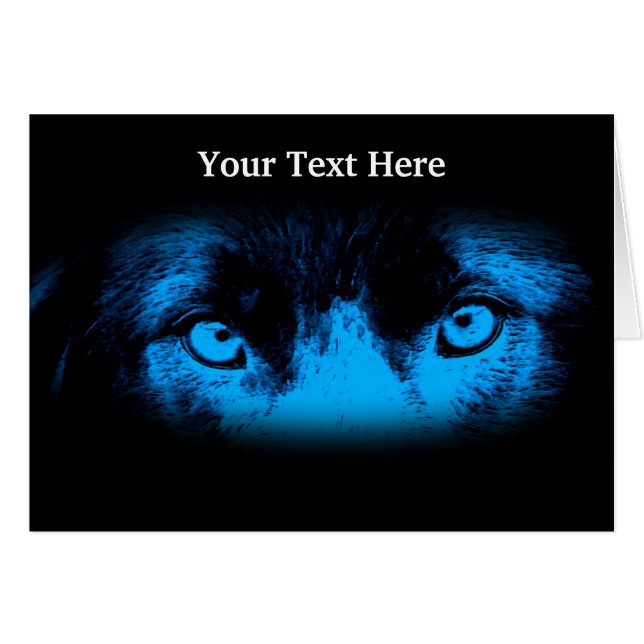 Electric Blue Eyes Animal Art Card (Vorderseite (Horizontal))