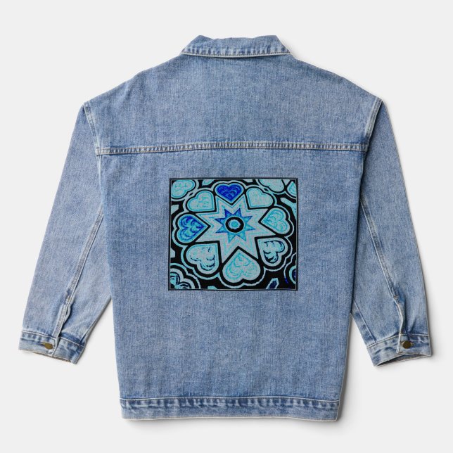 Electric Blue Hearts & Stars Denim Jacket Jeansjacke (Rückseite)