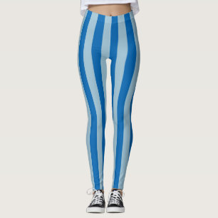 Electric Blue Lemonade und Aquamarine Vertical Str Leggings