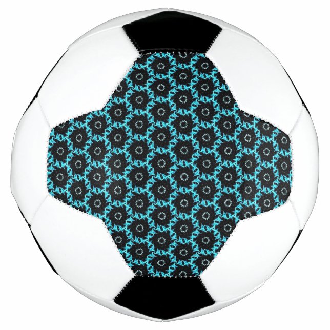 Electric Blue Mandala Fußball (Vorderseite)