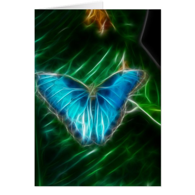 Electric Blue Morpho Butterfly Fraktal (Vorne)