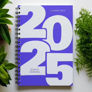 Electric Blue Overlapped Year Spiral Weekly Planer