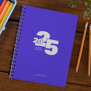 Electric Blue Overlapped Year Spiral Weekly Planer
