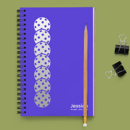 Electric Blue Pickleball Gradient Personal Notizbuch