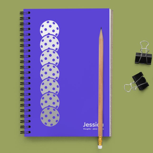 Electric Blue Pickleball Gradient Personal Notizbuch (Von Creator hochgeladen)
