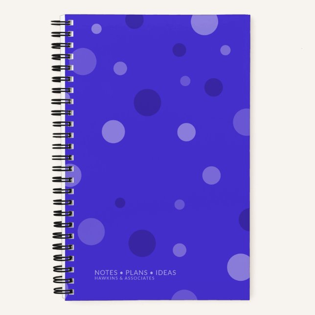 Electric Blue Pop Dots Spiral Bound Notizbuch (Vorderseite)