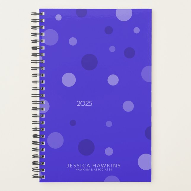 Electric Blue Pop Dots Year Planer (Vorderseite)