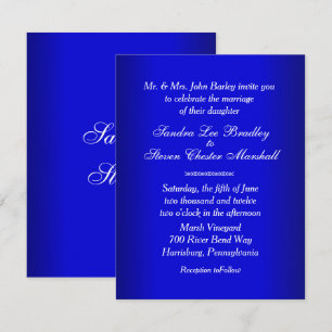 Electric Blue Wedding Einladung