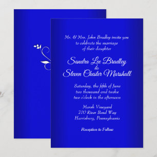 Electric Blue Wedding Einladung 5" x 7"