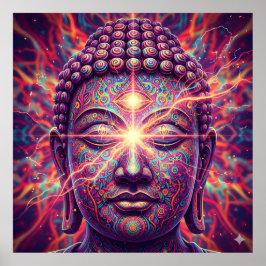 Electric Chakra Buddha - Psychedelic Enlightenment Poster