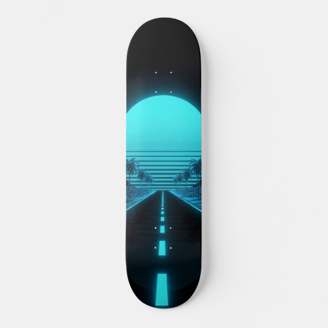 Electric Cruise Synthwave  Skateboard (Vorderseite)