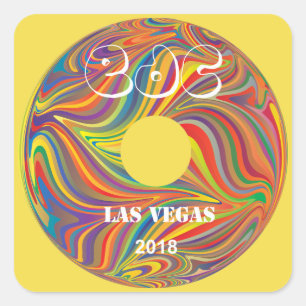 Electric Daisy Carnival Record Quadratischer Aufkleber