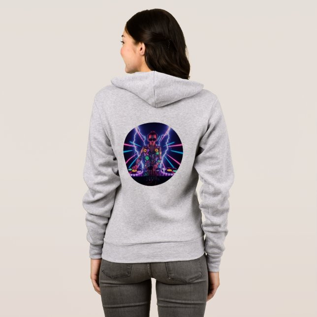 Electric DJ Vibe Full Zip Hoodie ⚡ 🎧 (Schwarz voll)