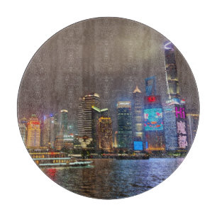 Electric Dreams - Futuristic Shanghai Skyline, A C Schneidebrett