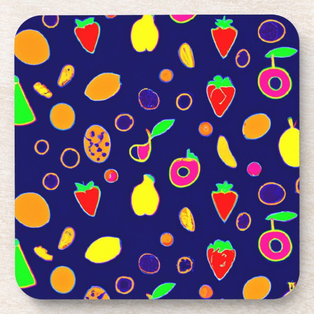 Electric Fruit Fiesta Design Getränkeuntersetzer (Vorderseite)