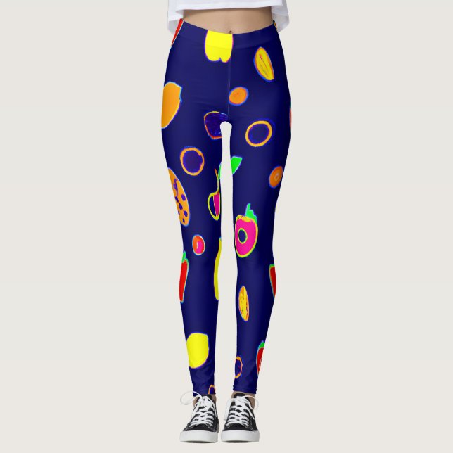 Electric Fruit Fiesta Design Leggings (Vorderseite)
