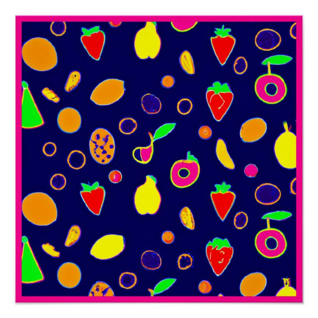 Electric Fruit Fiesta Design Poster (Vorderseite)