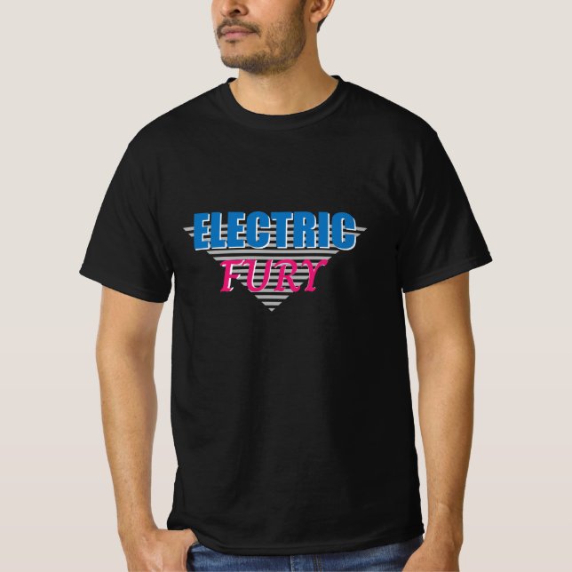Electric Fury Synthwave Neon T-Shirt (Vorderseite)