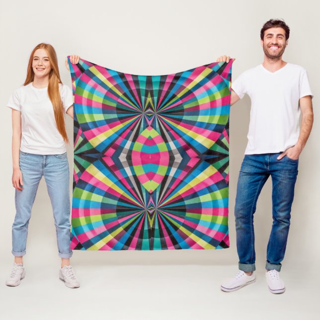 Electric Geometry Radio Waves & Sunrays Art Deco  Fleecedecke (Beispiel)