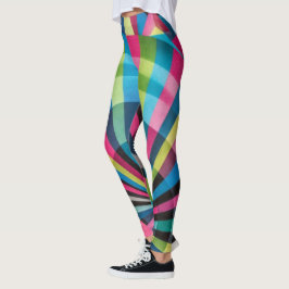 Electric Geometry Radio Waves & Sunrays Art Deco  Leggings