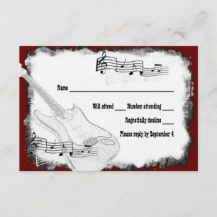 Electric Gitarre Black White Music UAWG RSVP Karte