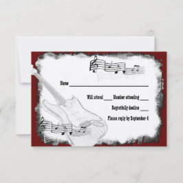 Electric Gitarre Black White Music UAWG RSVP Karte