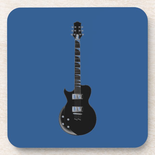 Electric Gitarre Blue Black Pop Art Getränkeuntersetzer (Vorderseite)