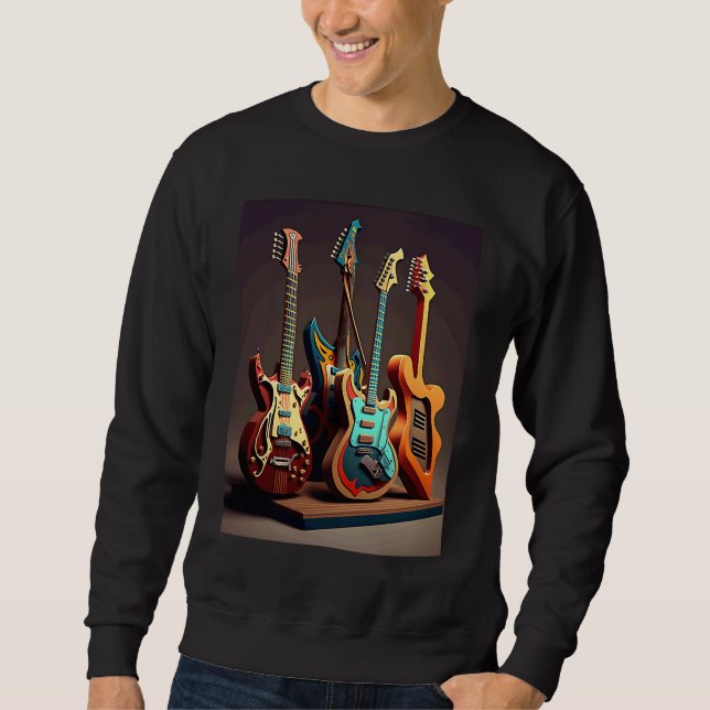Electric Guitar Collection Cool Electric Guitars F Sweatshirt (Vorderseite)