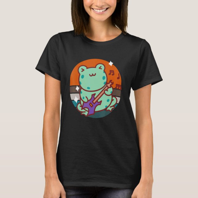 Electric Guitar Frog for Guitarist Music Artist Su T-Shirt (Vorderseite)