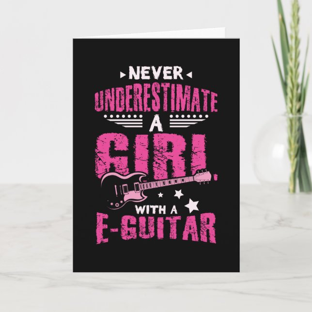 Electric Guitar Girl Karte (Vorderseite)