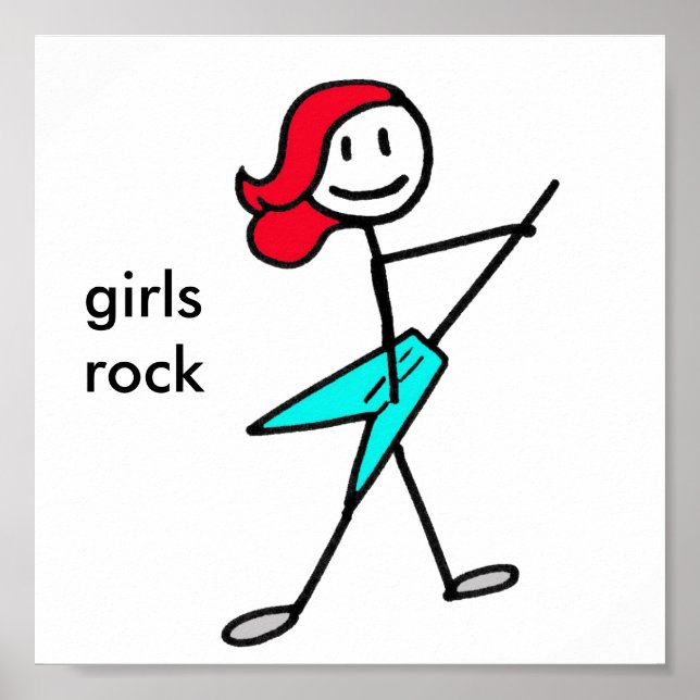 Electric Guitar Girl Poster (Vorne)