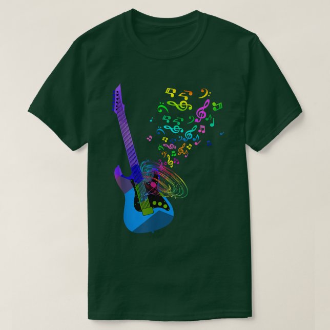 Electric Guitar Music Notes Instruments T shirt 69 (Design vorne)