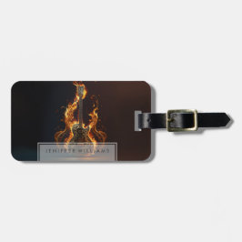 Electric guitar on fire gepäckanhänger