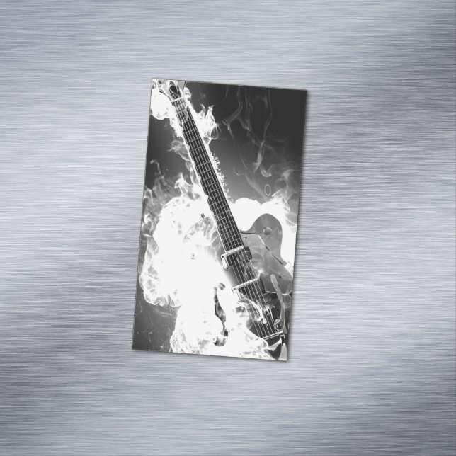 Electric Guitar on Fire Magnetische Visitenkarte (Beispiel)