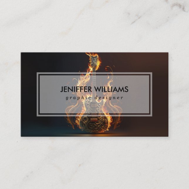 Electric guitar on fire                            visitenkarte (Vorderseite)