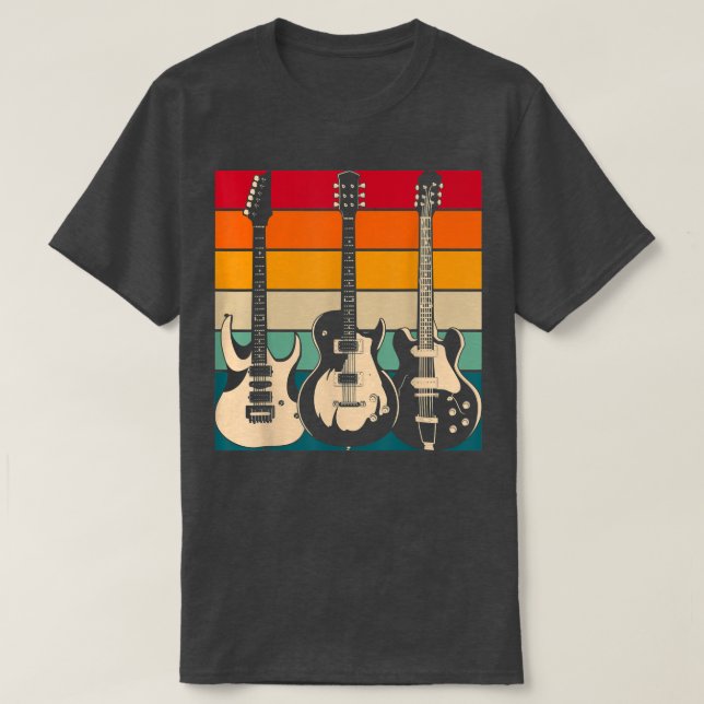 Electric Guitar Player Guitarist Rock Musician Ret T-Shirt (Design vorne)