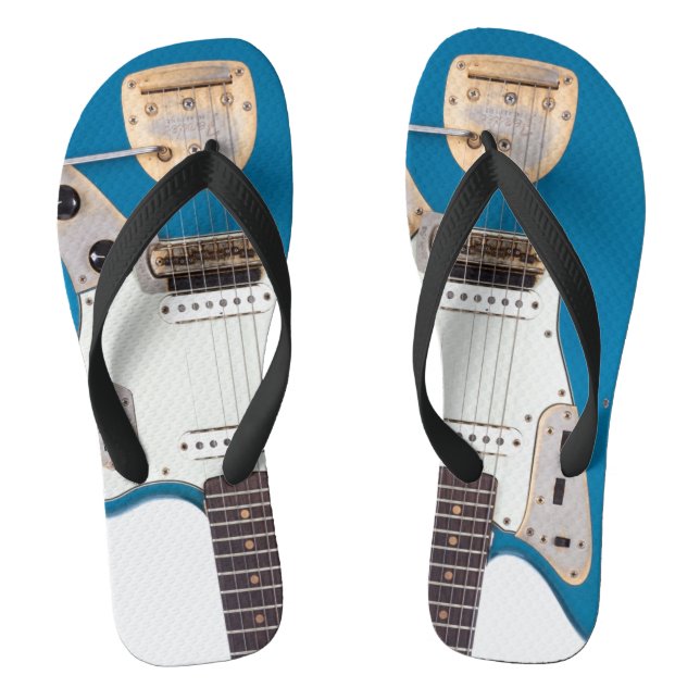 Electric Guitar Rock Band Music Air Beach Party Flip Flops (Fußbett)