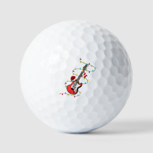Electric Guitar Santa Claus Music Christmas Lover Golfball