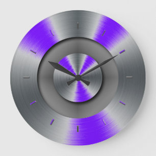 Electric Indigo Highlighted Color Complementing Große Wanduhr