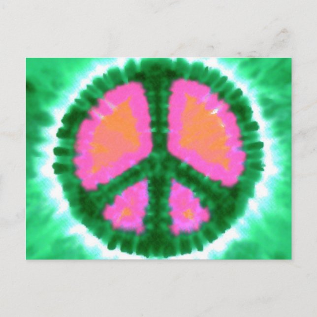 Electric Krawatte-Dye Peace Sign Postkarte (Vorderseite)