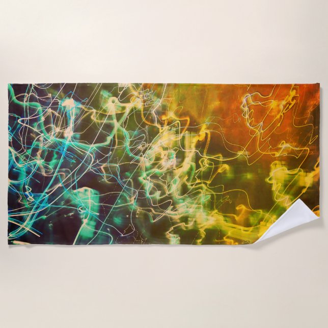 Electric Light Lines Gradient Abstract. Strandtuch (Vorderseite)