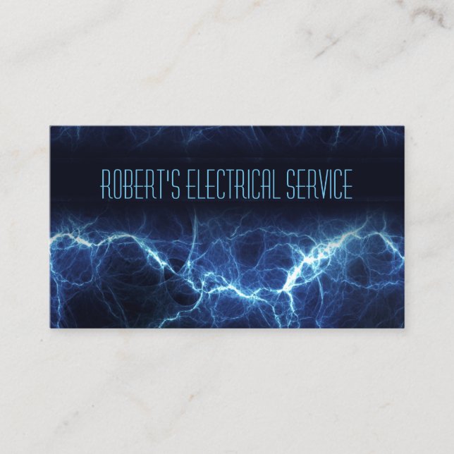 Electric Lightning Electrician Business Card Visitenkarte (Vorderseite)