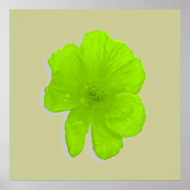 Electric Lime/ PopArt Flower Poster (Vorne)