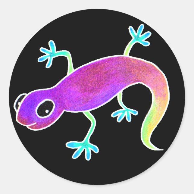 Electric Lizard! Runder Aufkleber (Vorderseite)