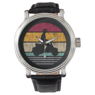 Electric motor Scooter Retro Silhouette Gift Armbanduhr