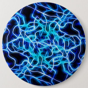 Electric Neon Blue Tesla Coil Lightning Button