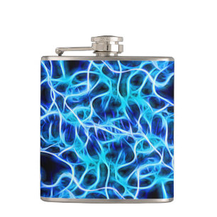 Electric Neon Blue Tesla Coil Lightning Flachmann