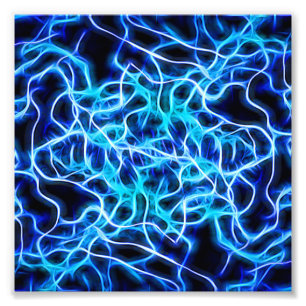 Electric Neon Blue Tesla Coil Lightning Fotodruck