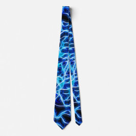 Electric Neon Blue Tesla Coil Lightning Krawatte
