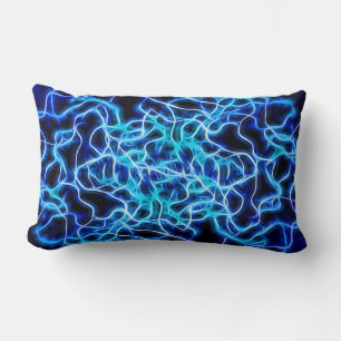 Electric Neon Blue Tesla Coil Lightning Lendenkissen